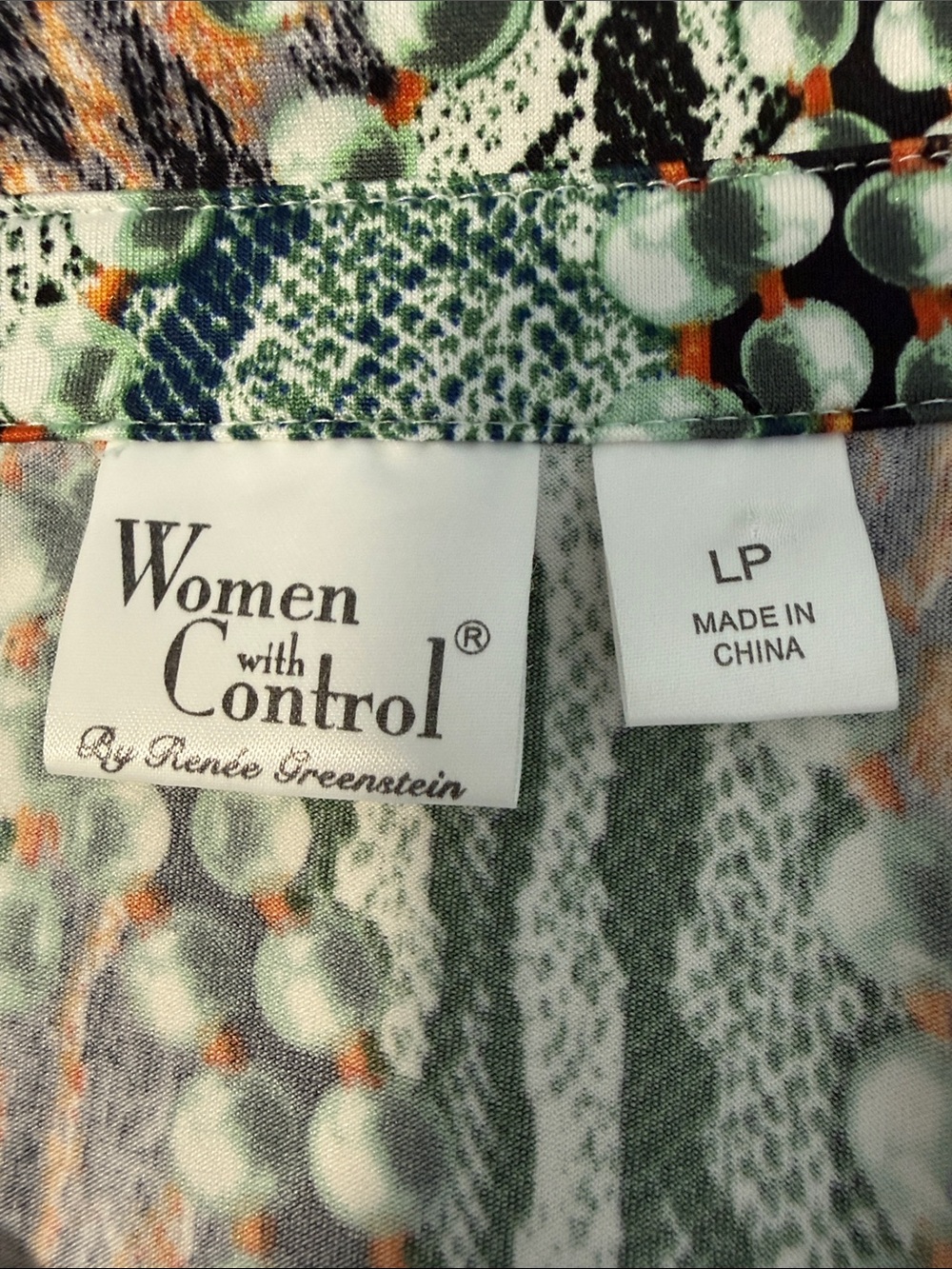 Women with Control Petite Abstract Snake Print Tunic Green Black & Brown SZLP - Picture 7 of 15